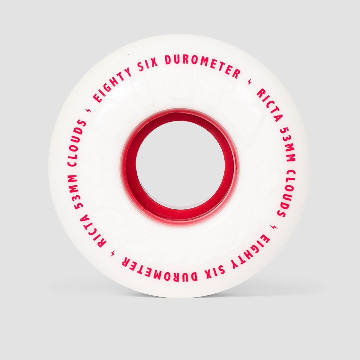 Ricta Clouds 86a Skateboard Wheels White/Red 53mm