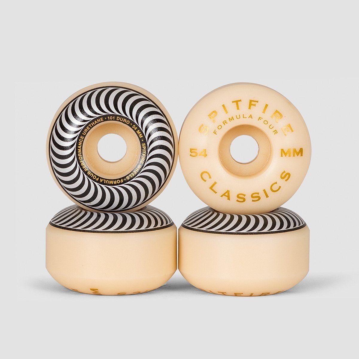 Spitfire Formula Four Classics 101du Skateboard Wheels Natural/Silver 54mm