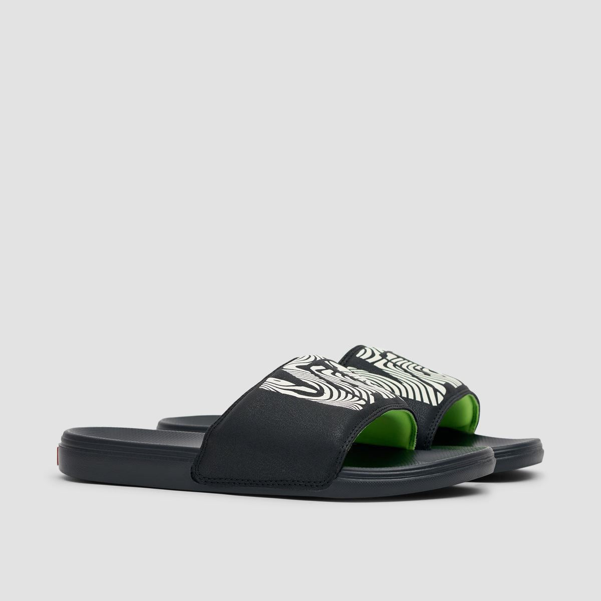 Vans shops black slides