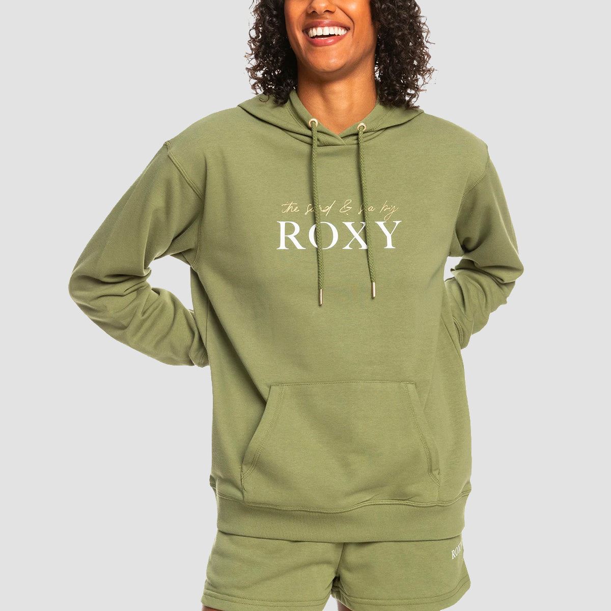 Roxy Surf Stoked Pullover Hoodie Loden Green - Womens