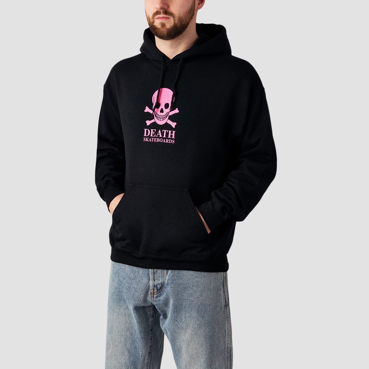 Death OG Skull Pullover Hoodie Black/Pink