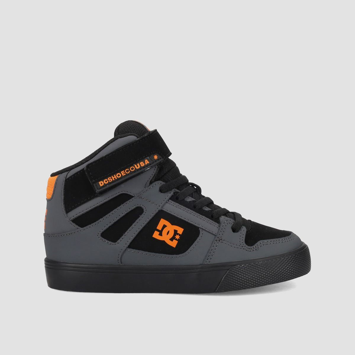 DC Pure High-Top EV Shoes - Grey/Black/Orange - Kids