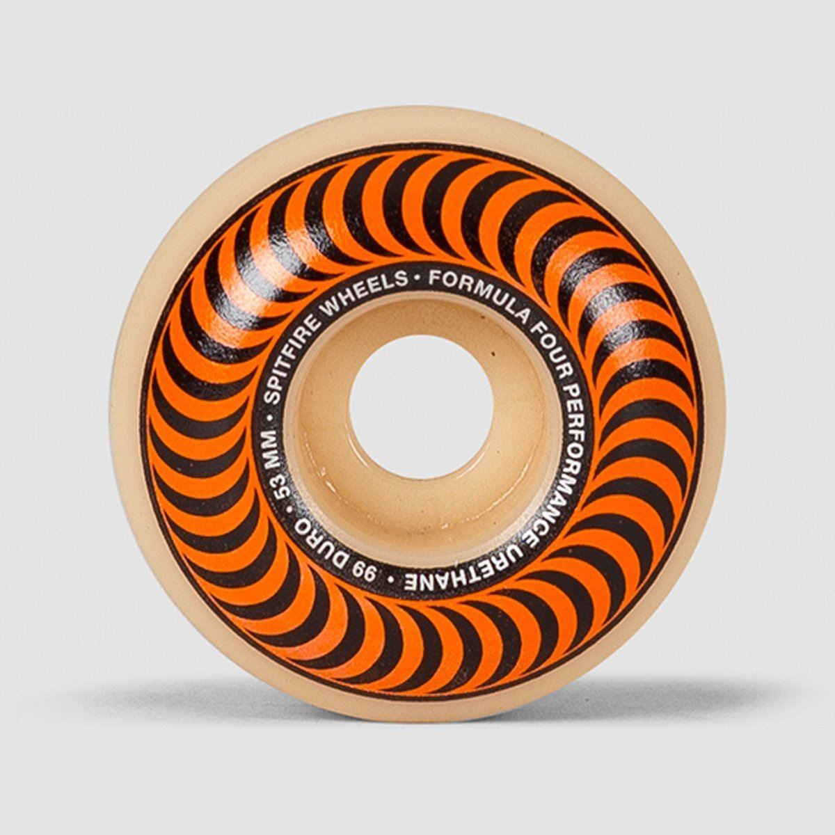 Spitfire Formula Four Classic 99DU Skateboard Wheels Natural/Orange 53mm