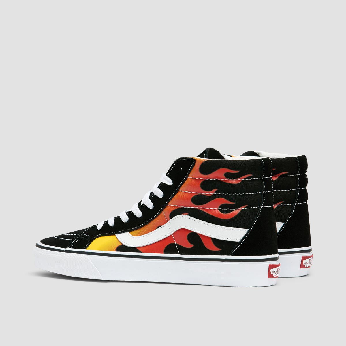 Vans SK8-Hi Reissue High Top Shoes - Flame Black/Black/True White