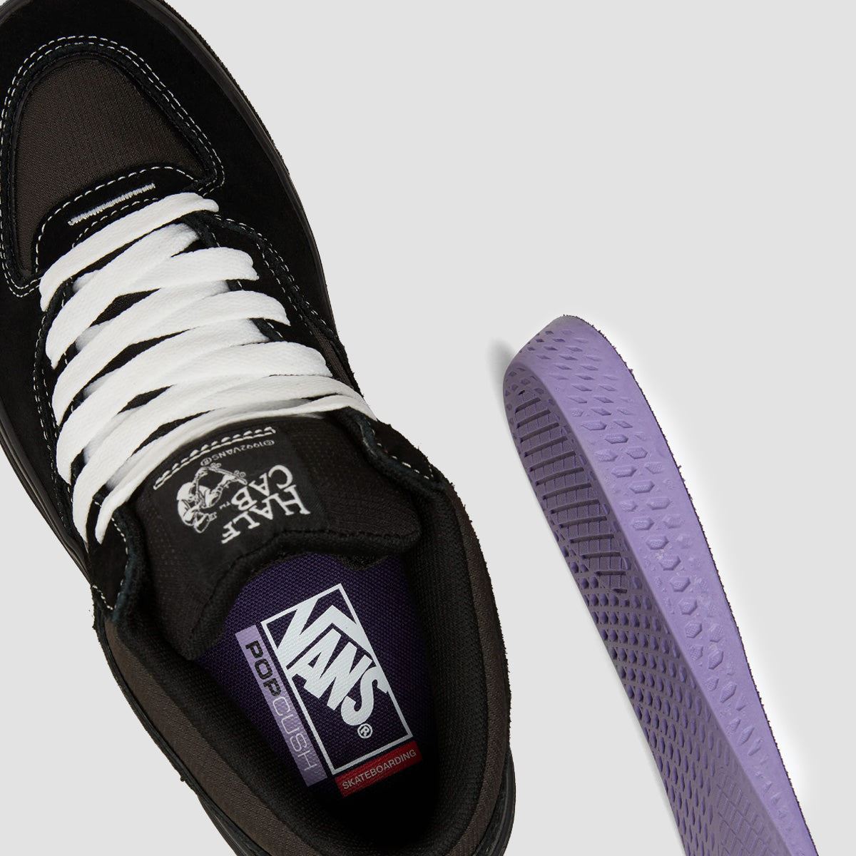 Vans Skate Half Cab WaffleCup Mid Top Shoes - Black/Asphalt