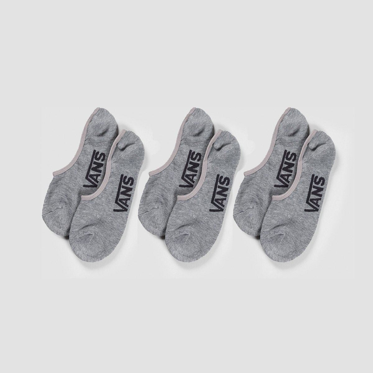 Vans Classic Super No Show Socks 3 Pack Heather Grey - Unisex