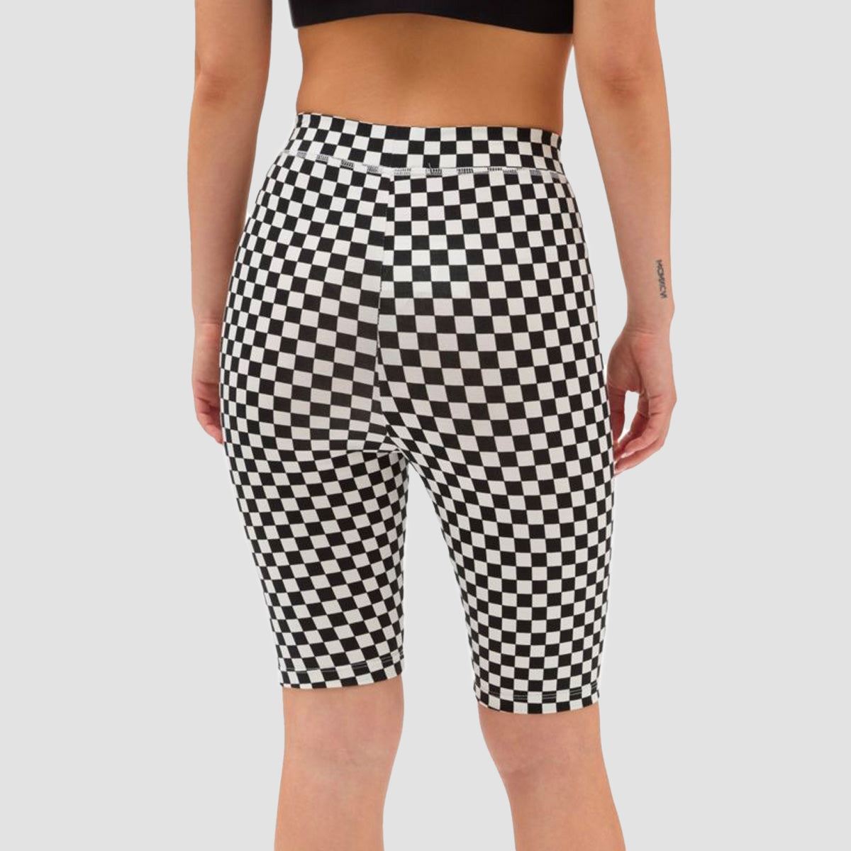 Vans Flying V Print Legging Short Black/White Checkerboard - Womens