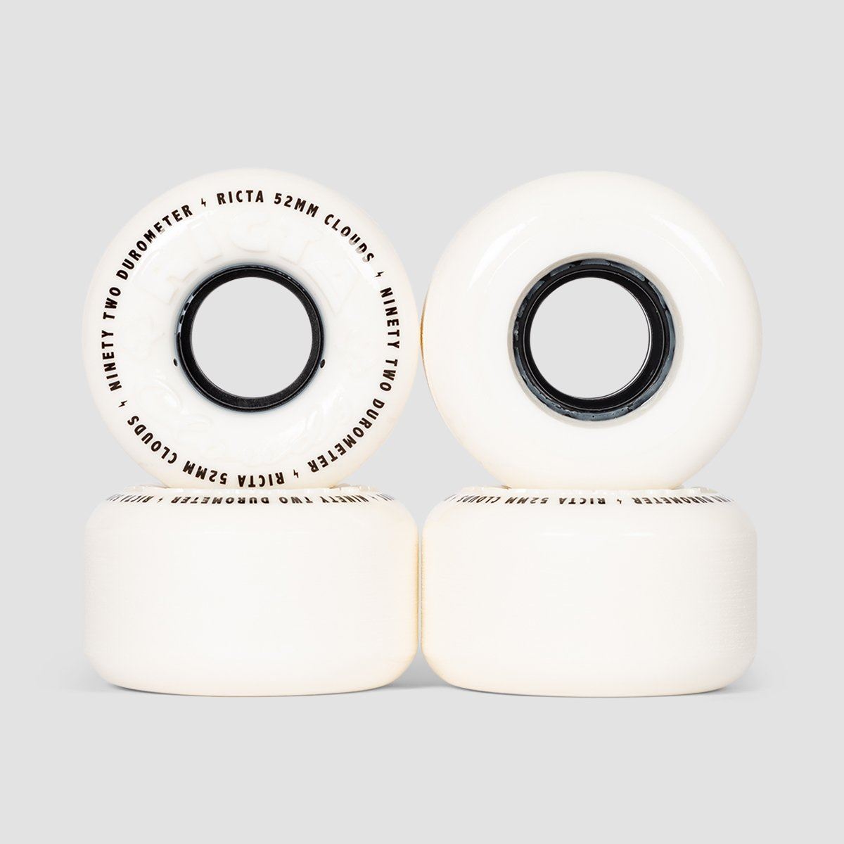 Ricta Clouds 92a Skateboard Wheels White/Black 52mm