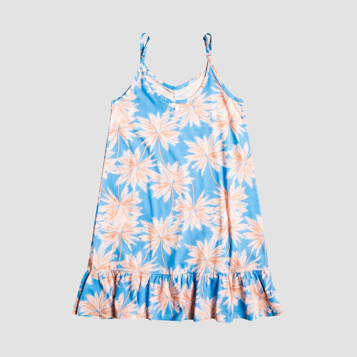 Roxy The Good Direction Strappy Dress Azure Blue Palm Island Rg - Girls