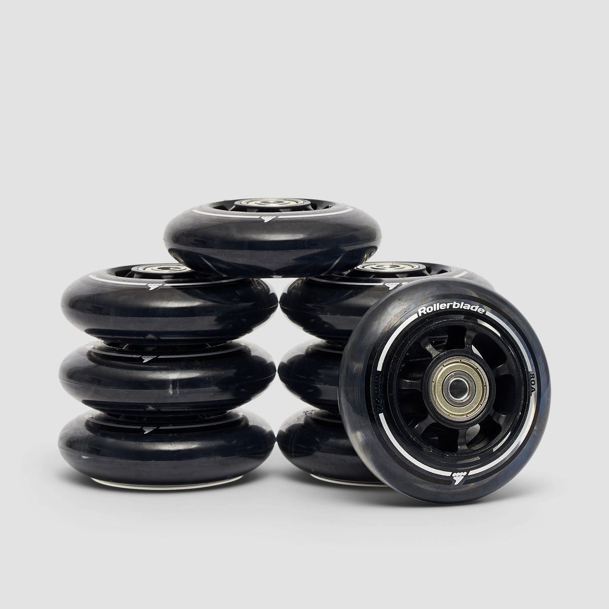 Rollerblade 80A Inline Wheel Kit x8 Neutral 76mm 6mm Hole