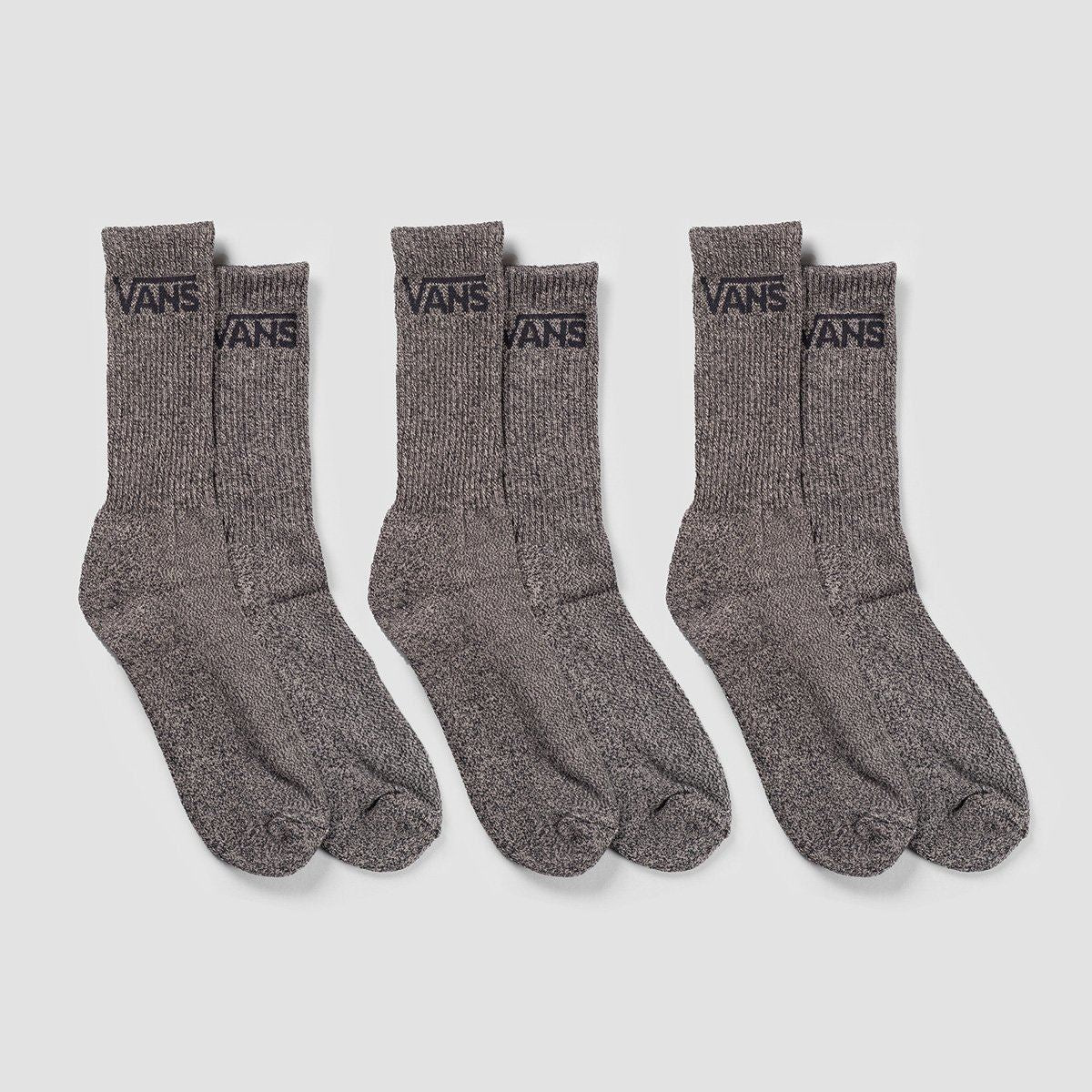 Vans Classic Crew Socks 3 Pack Black Heather - Unisex