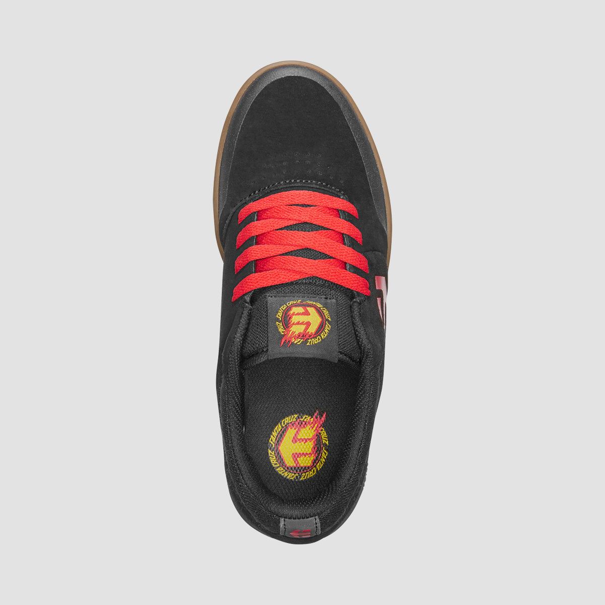 Etnies Marana X Santa Cruz Shoes - Black/Red/Gum - Kids