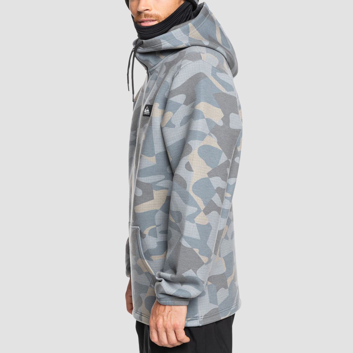 Quiksilver Shredder Snow Pullover Hoodie Puzzle Camo Ice Flow