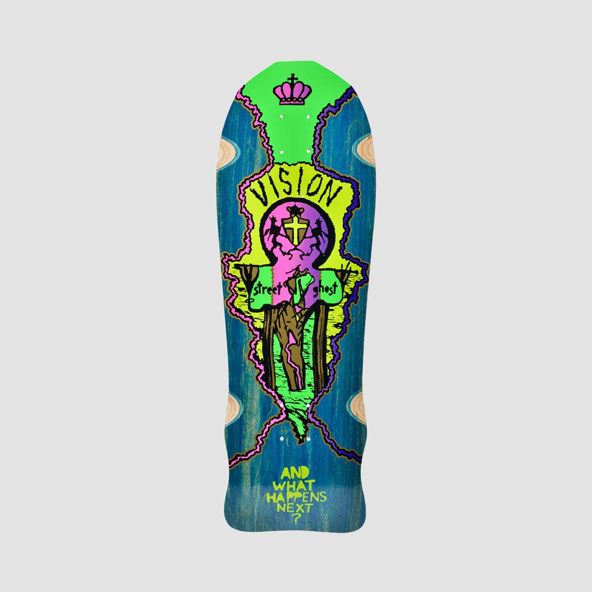 Vision Street Old Ghost Skateboard Deck Blue Stain - 9.75"