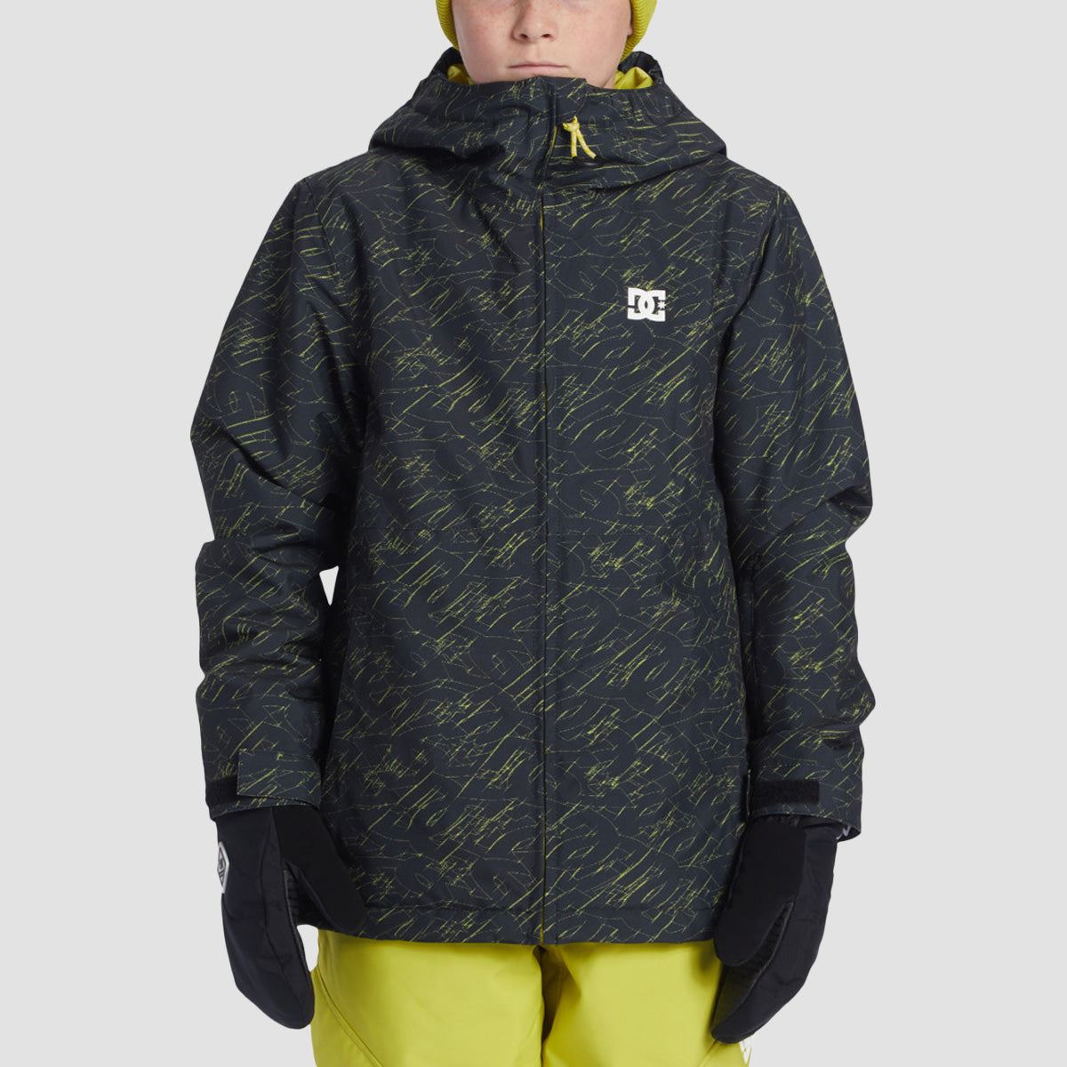 DC Basis Print Snow Jacket Stacked Black - Kids