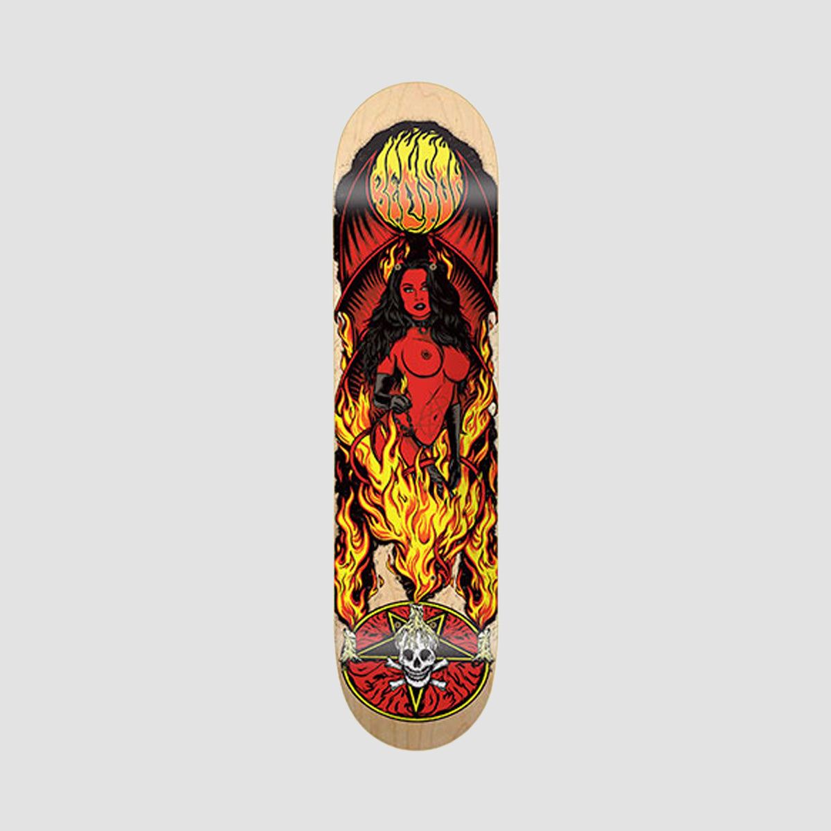 Death Benson Devil Woman Skateboard Deck Various Stains - 8.75"