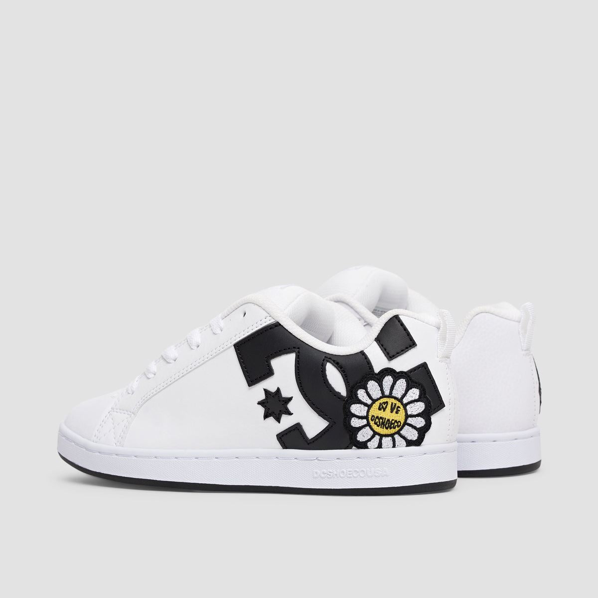 DC Court Graffik Shoes - White/Black/Yellow - Womens