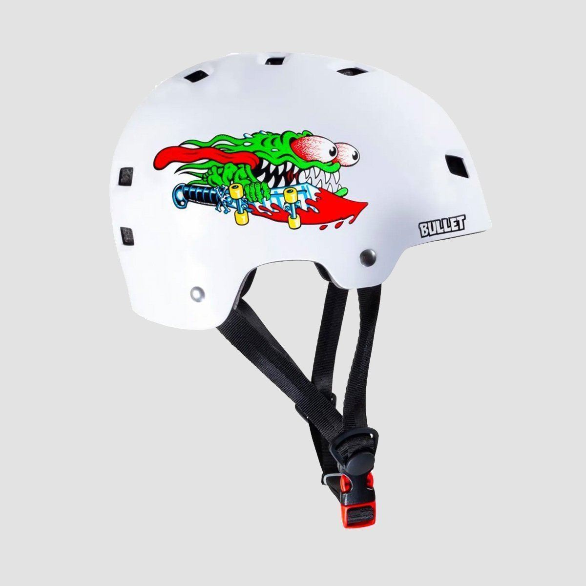 Bullet x Santa Cruz Slasher Skate/Bmx Helmet Gloss White - Kids