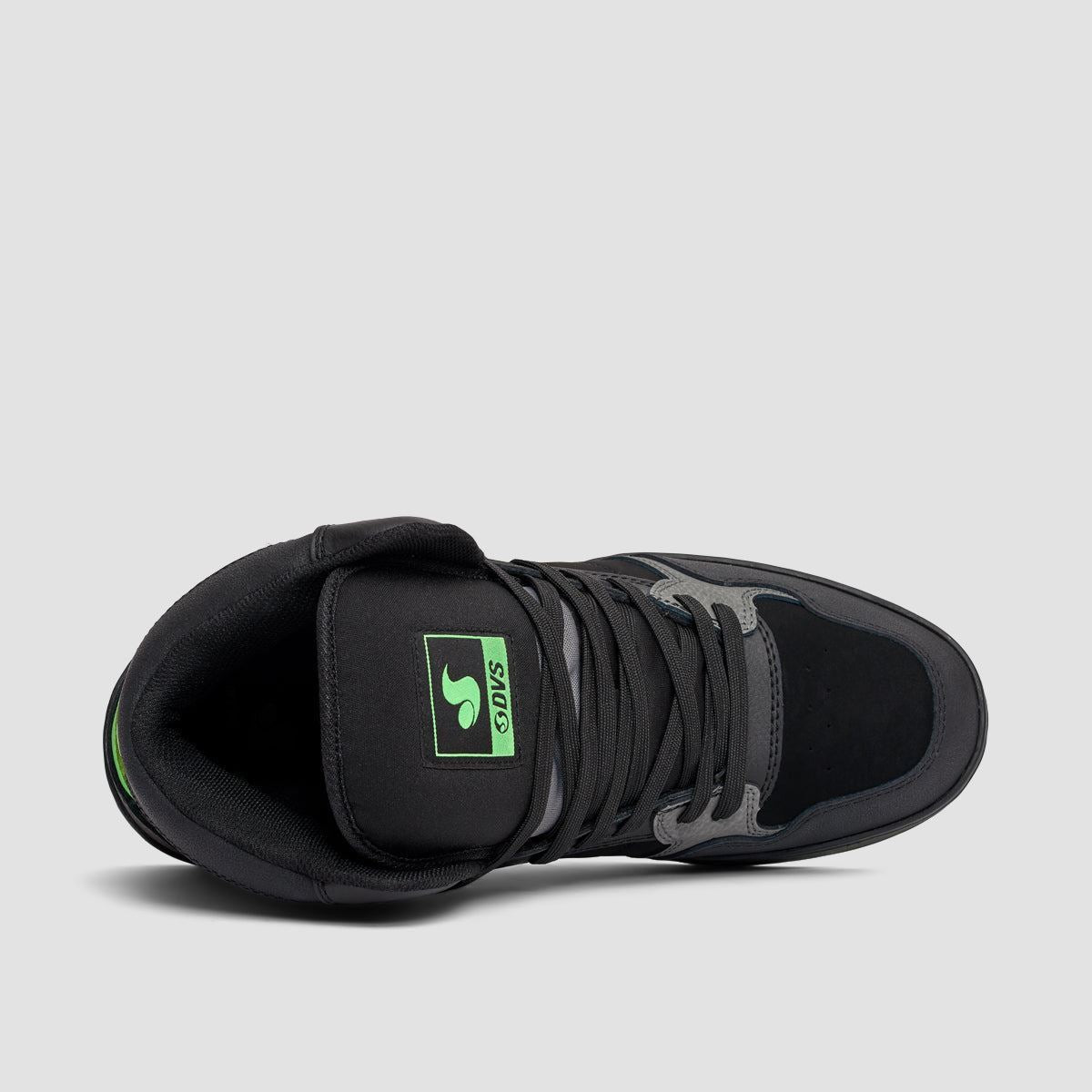 DVS Honcho High Top Shoes - Black/Charcoal/Lime Suede