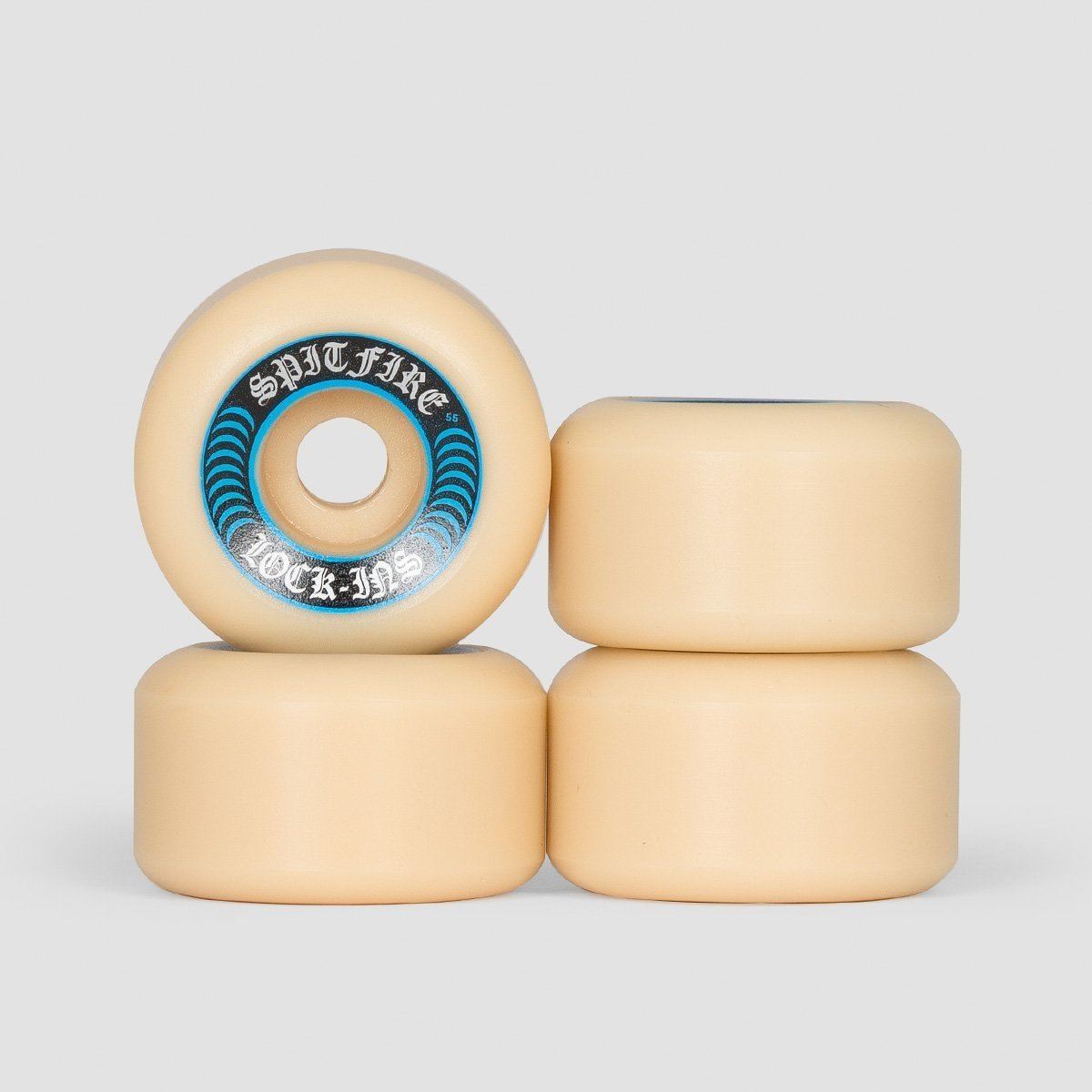 Spitfire Formula Four Lock-Ins 99a Skateboard Wheels White/Blue 55mm