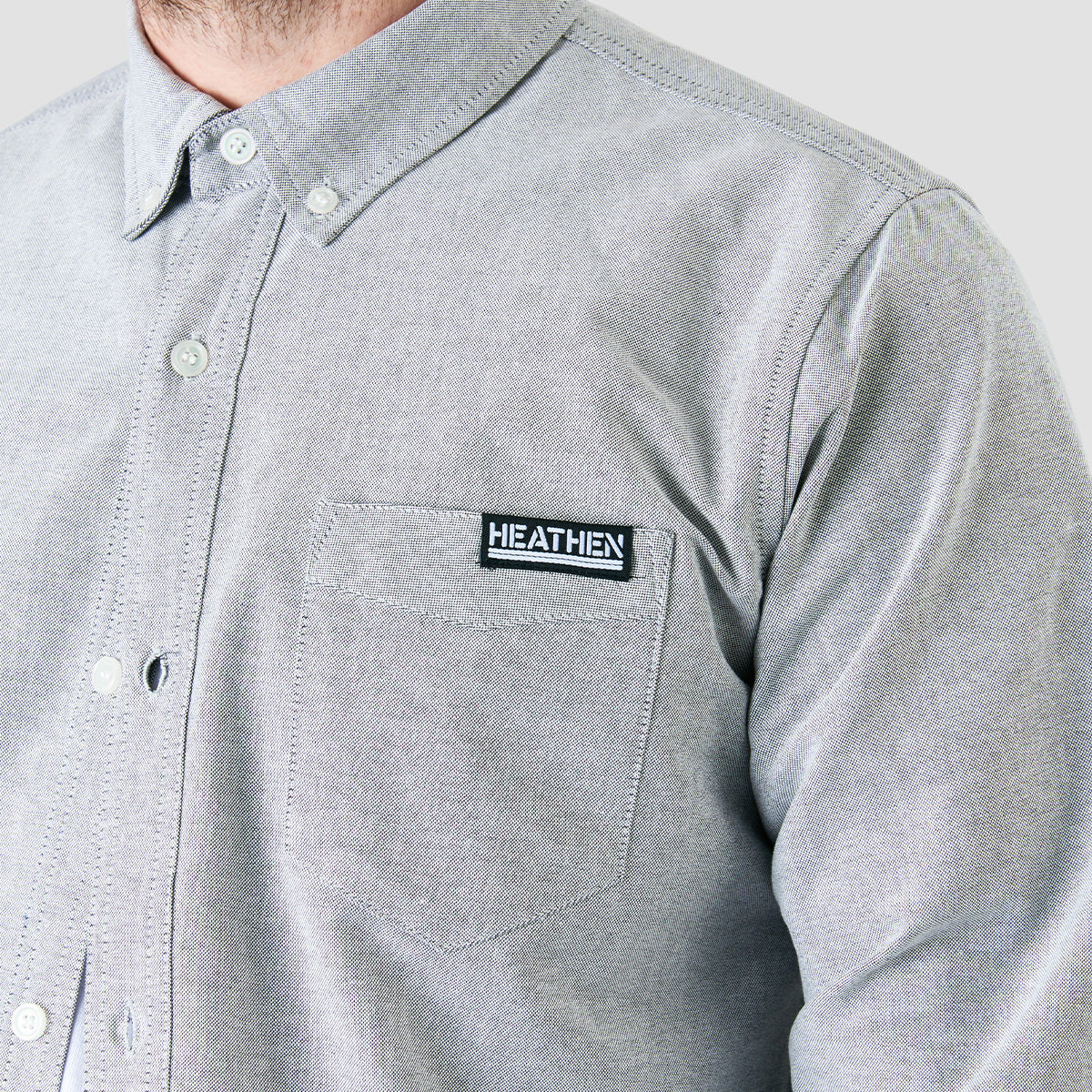 Heathen Canibal Ox-ford Longsleeve Shirt Nothing Grey