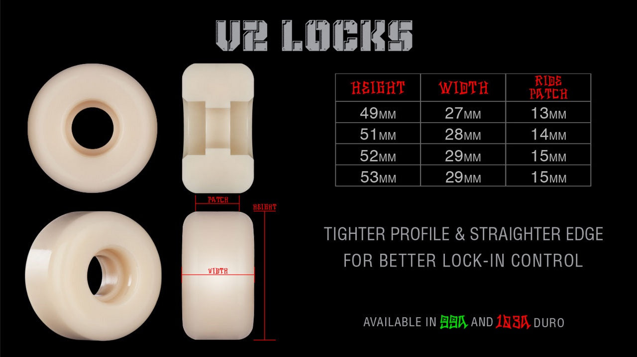 Bones Retros V2 Locks 103A STF Skateboard Wheels White 52mm