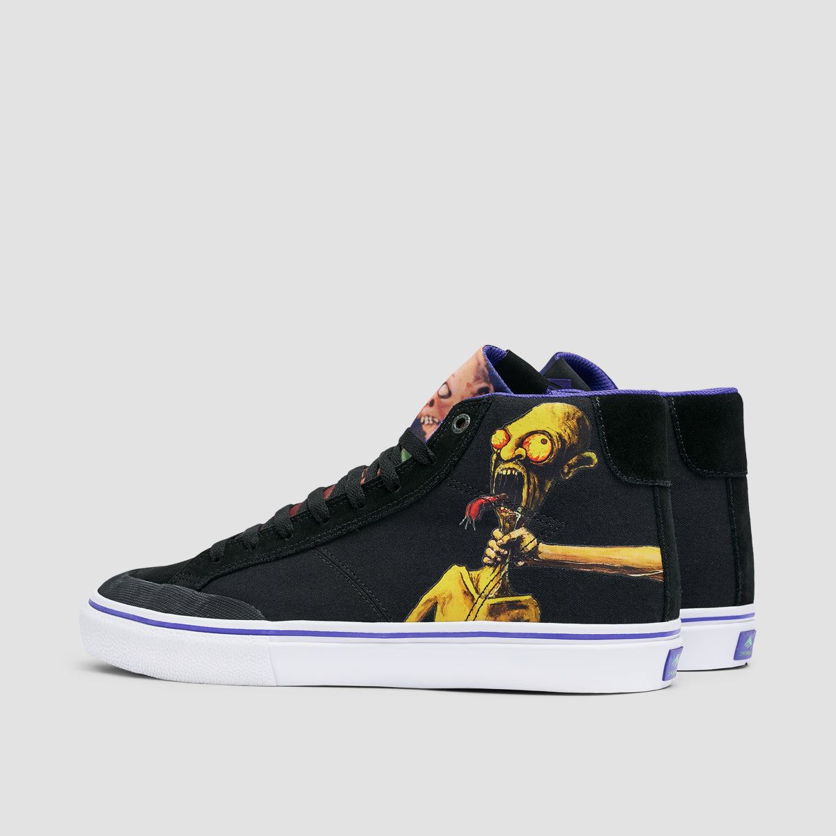 Emerica Omen X Dinosaur Jr. High Top Shoes Black/Purple