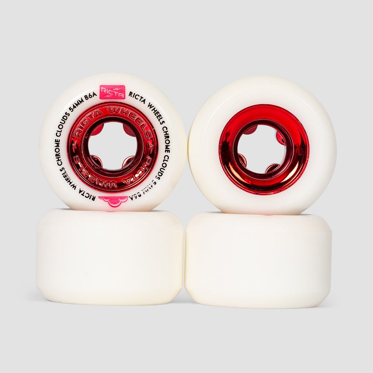 Ricta Chrome Clouds 86a Skateboard Wheels Red 54mm