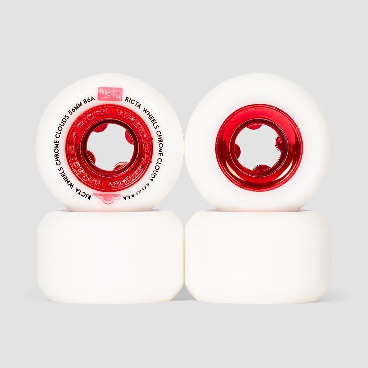 Ricta Chrome Clouds 86a Skateboard Wheels Red 56mm