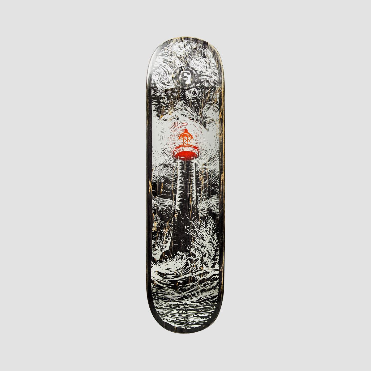 Heathen Lighthouse On Squarehead Skateboard Deck - 8.25"