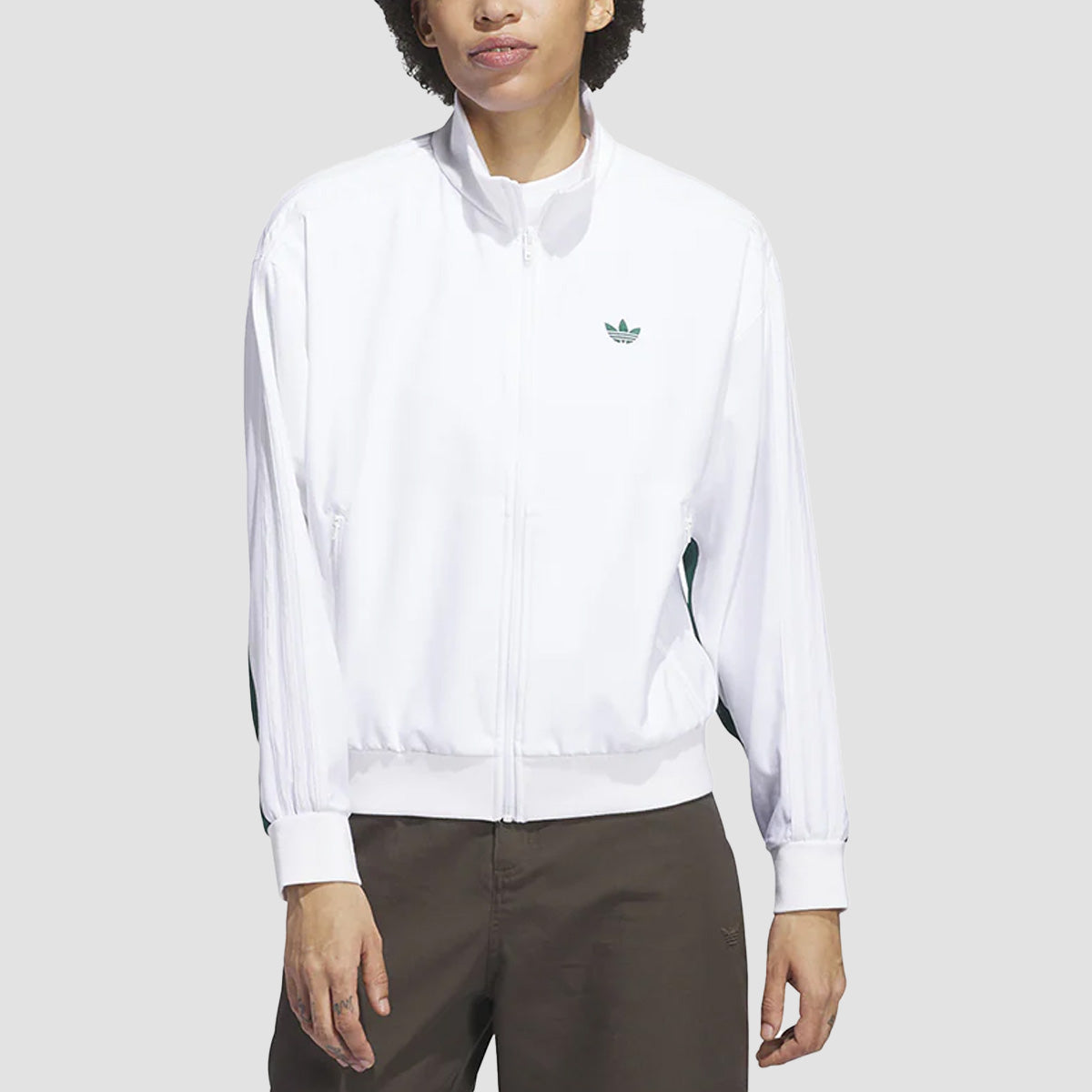 adidas Skate Jacket White/Collegiate Green - Womens