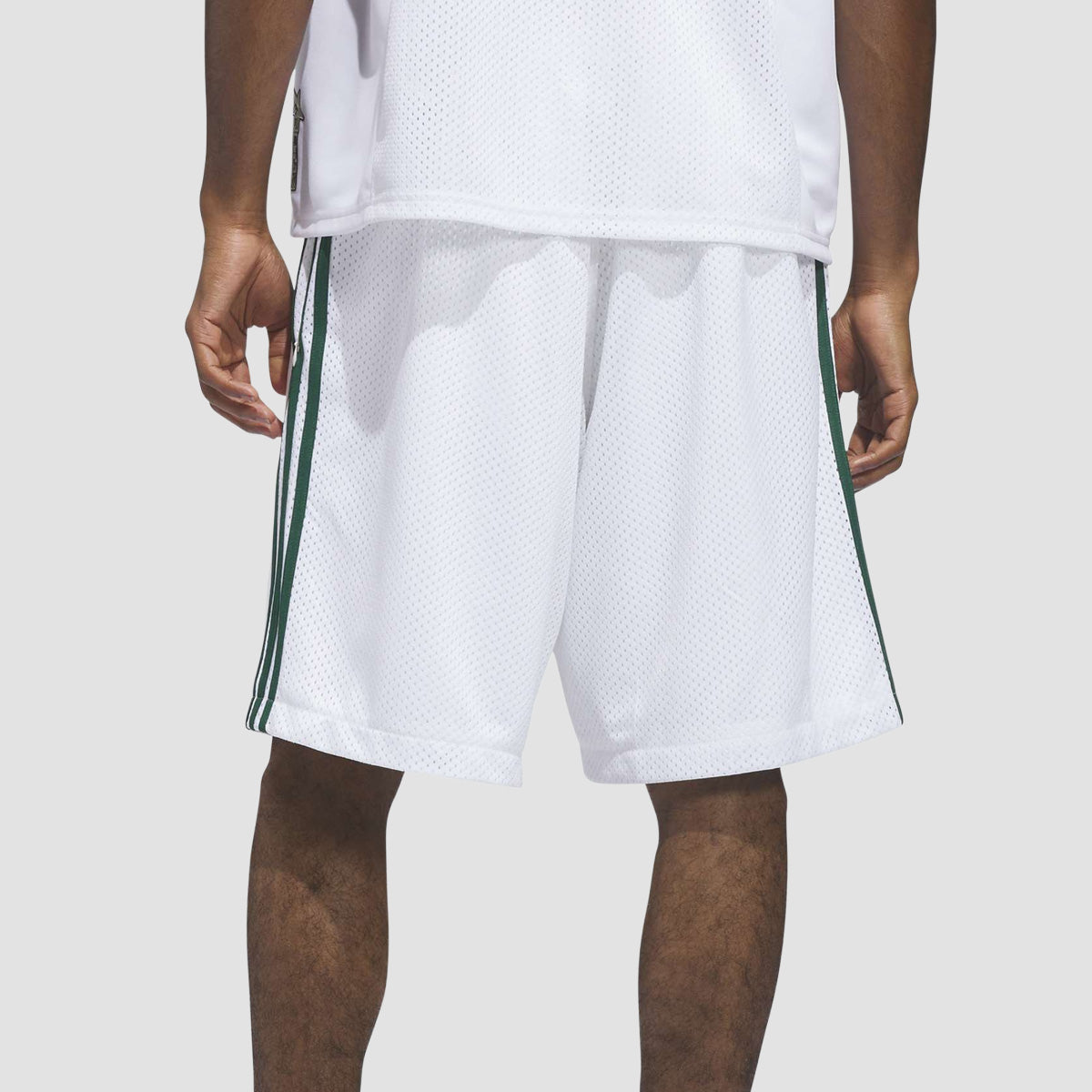 adidas Skateboarding X Tyshawn Bball Shorts White/Matte Gold/Collegiate Green