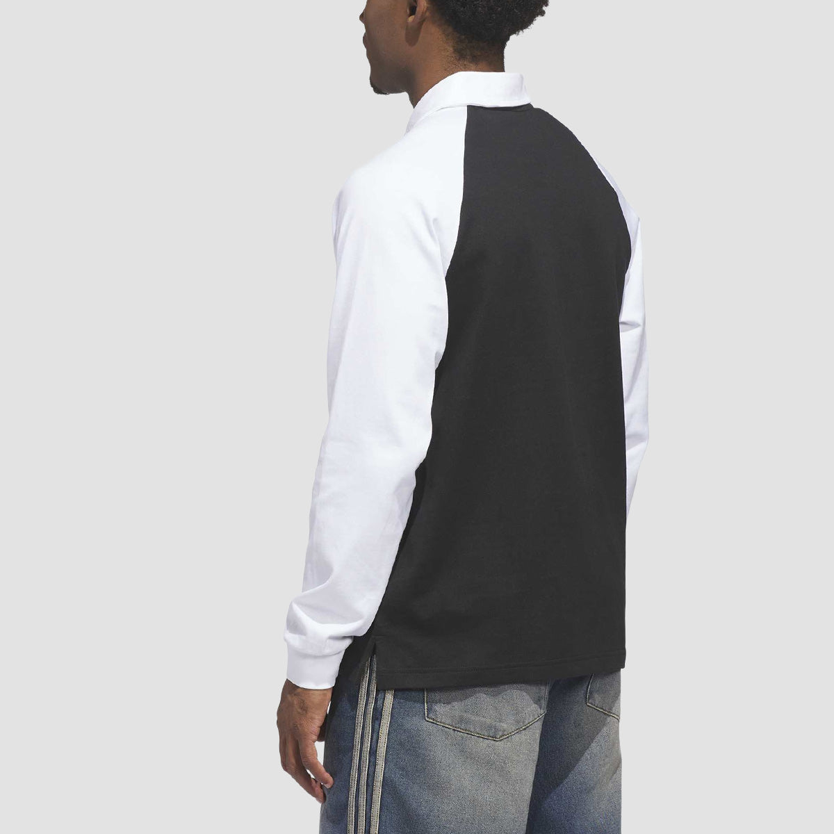adidas Skateboarding X Tyshawn Rugby Longsleeve Polo Shirt Black/White