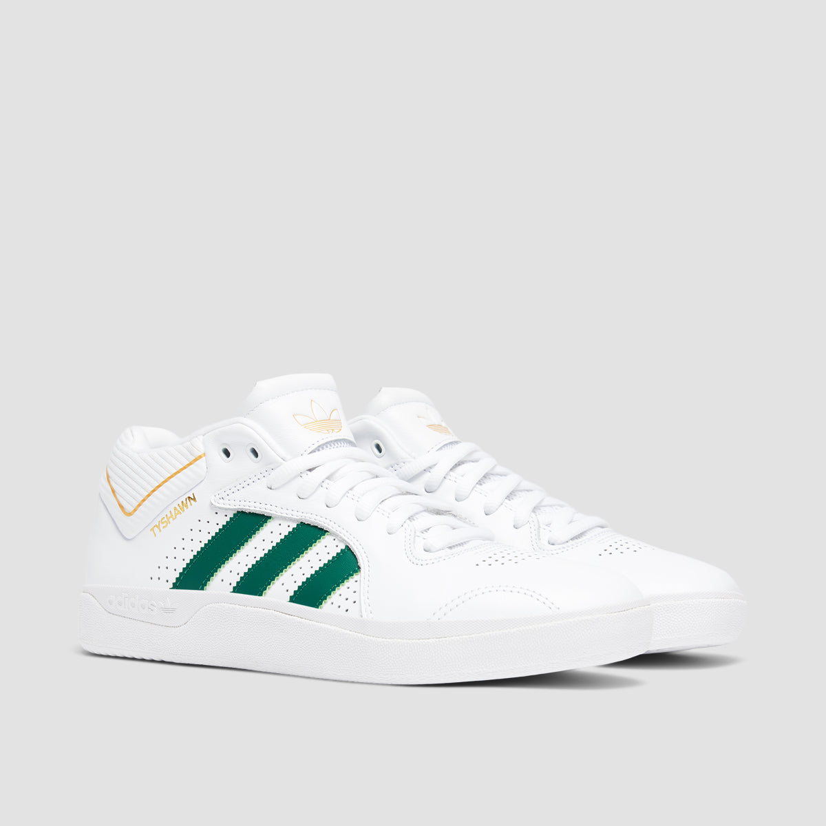 adidas Tyshawn Shoes - Ftwr White/Dark Green/Bluebird