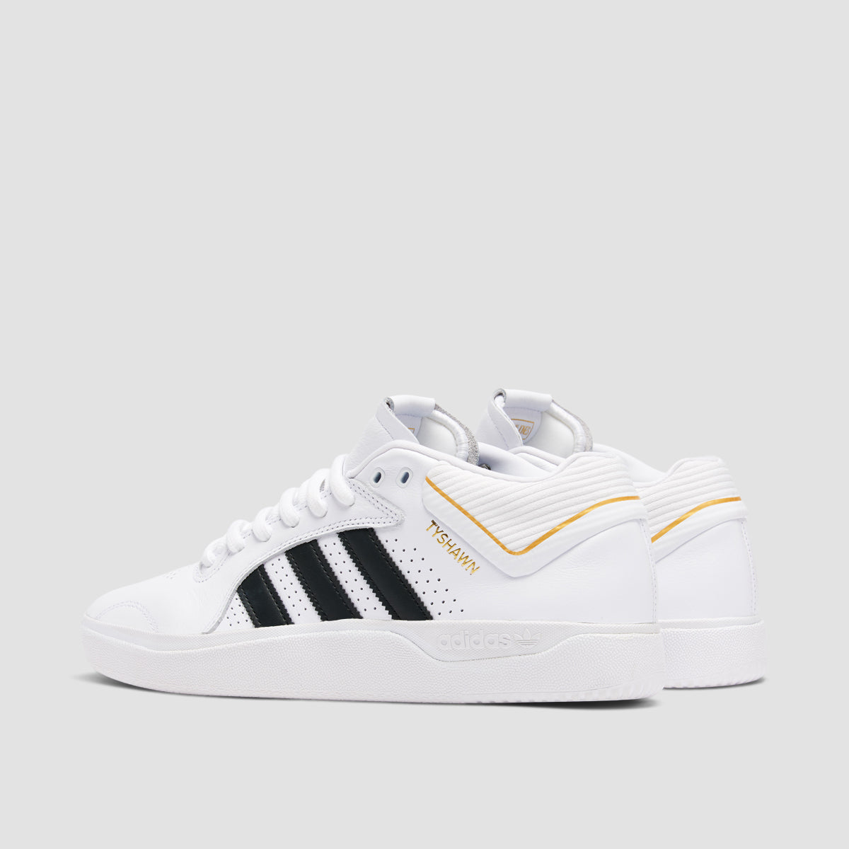 adidas Tyshawn Mid Top Shoes - Ftwr White/Core Black/Gold Met