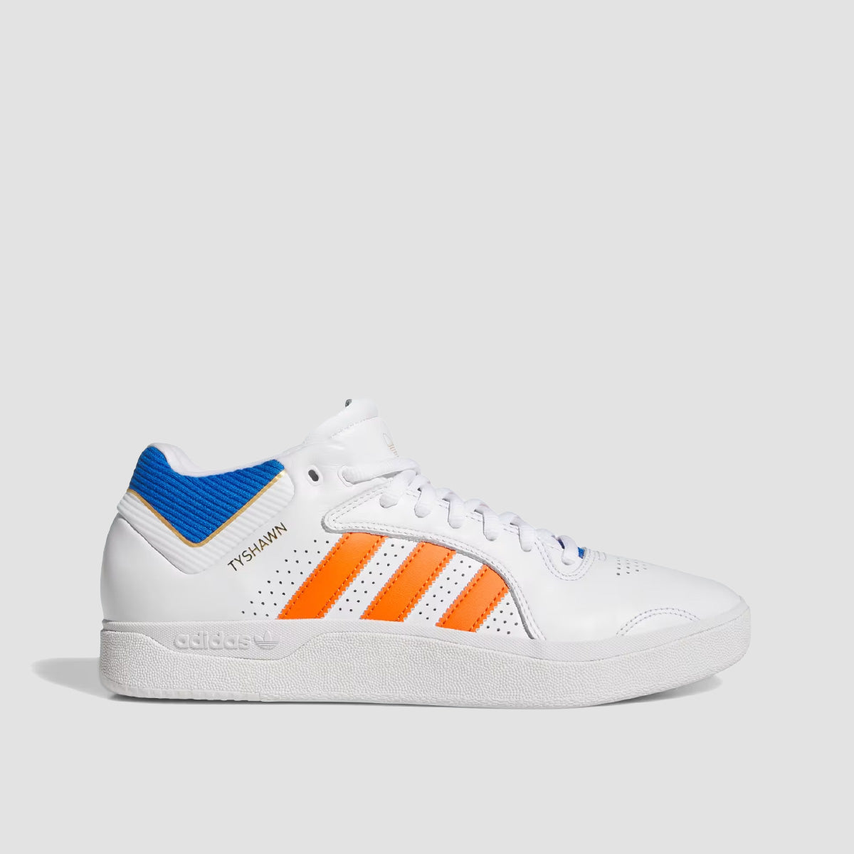 adidas Tyshawn Mid Top Shoes - Ftwr White/Orange/Bluebird