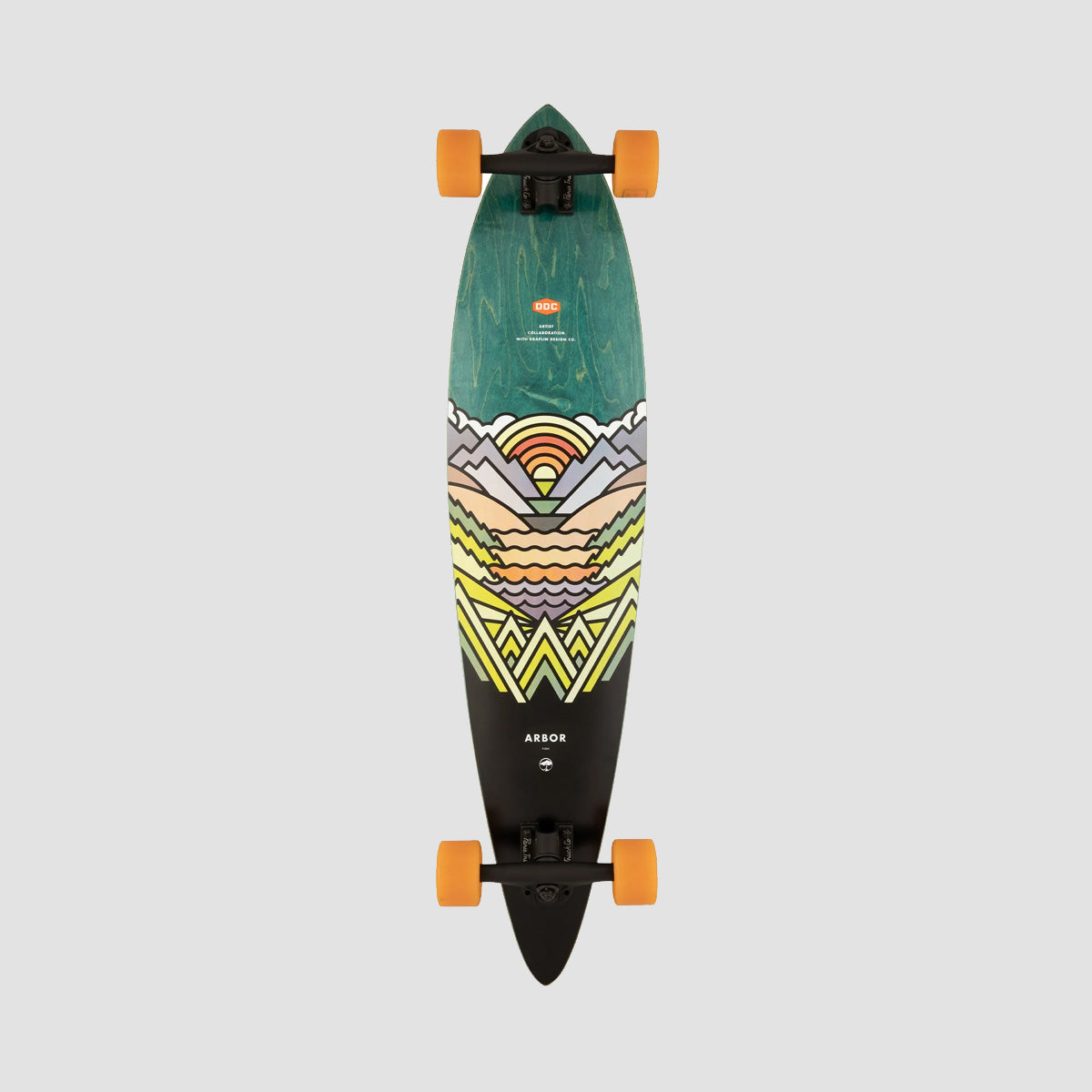 Arbor Artist Fish Pintail Longboard Skateboard - 37"