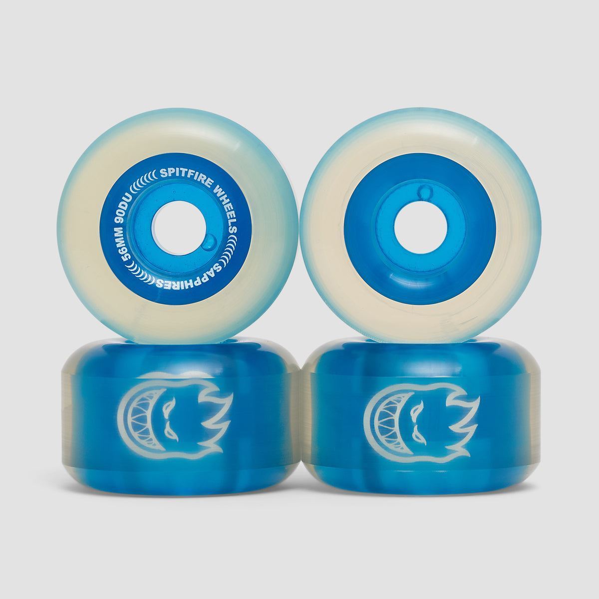 Spitfire Sapphires 90DU Skateboard Wheels Blue 56mm