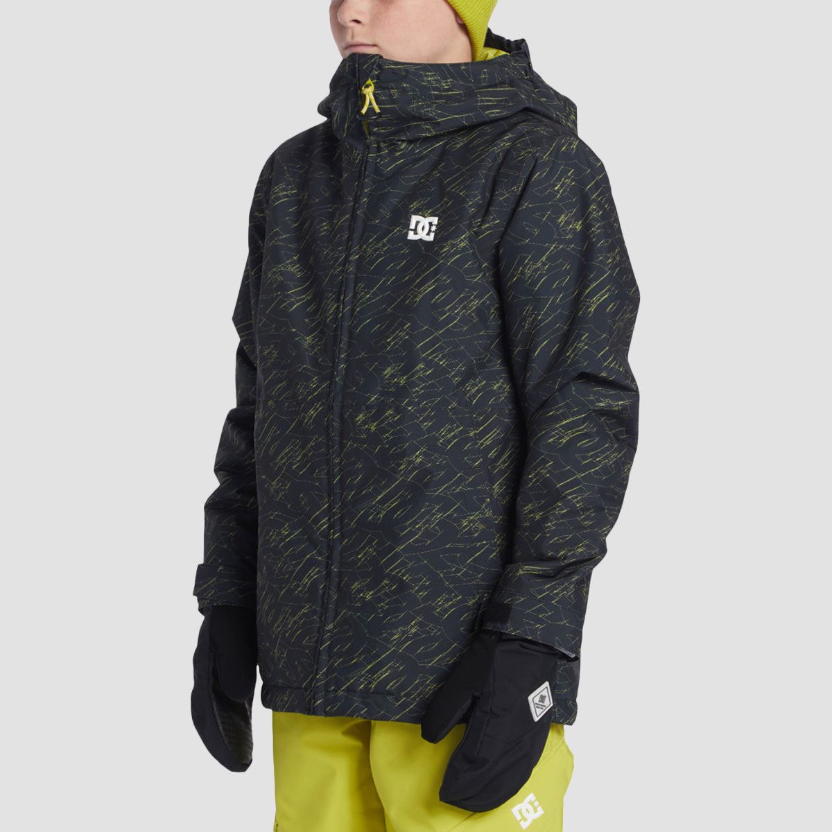 DC Basis Print Snow Jacket Stacked Black - Kids