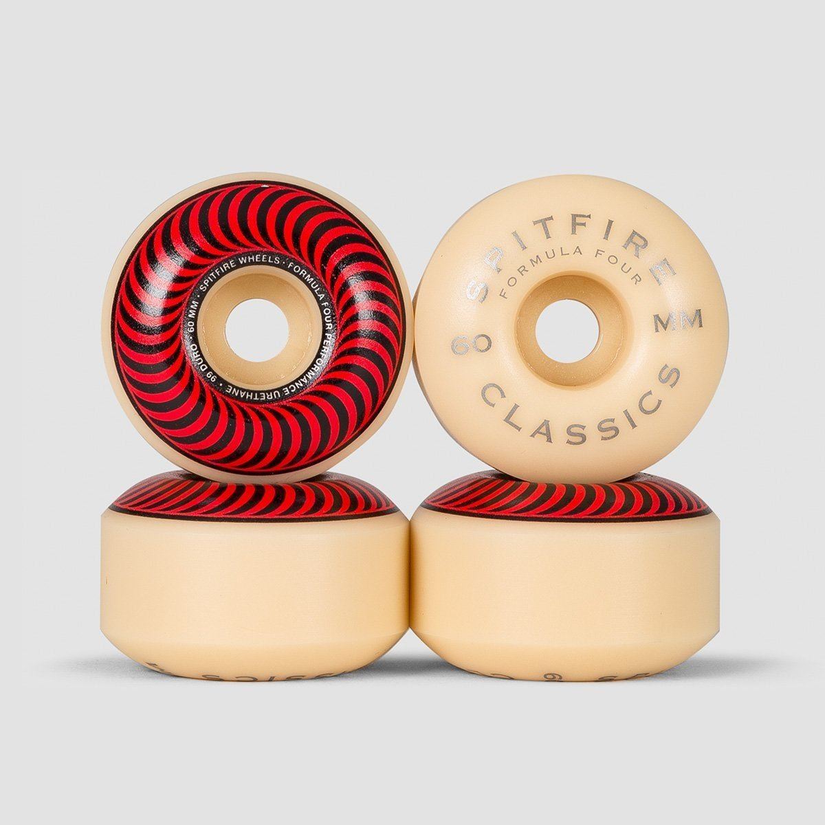 Spitfire Formula Four Classic 99DU Skateboard Wheels Natural/Red/Bronze 60mm