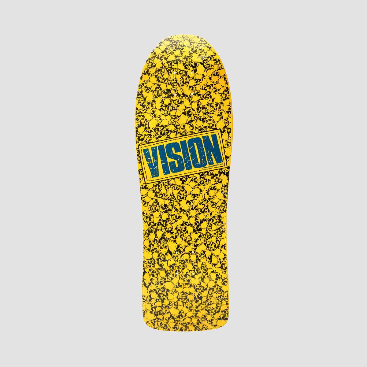 Vision Punk Skull Modern Concave Skateboard Deck Yellow/Blue - 10"