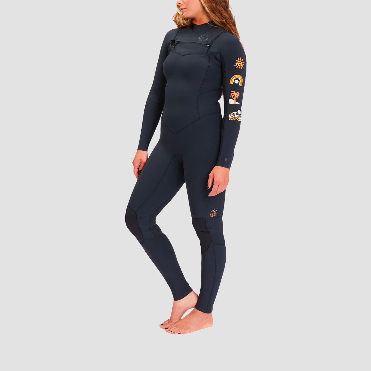 Billabong 3/2mm Salty Dayz Natural 2022 Chest Zip Wetsuit Black Tide - Womens