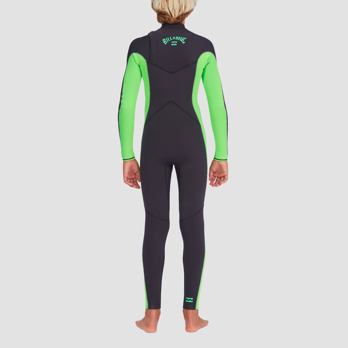 Billabong Absolute 3/2mm Chest Zip Wetsuit Neon Green - Kids