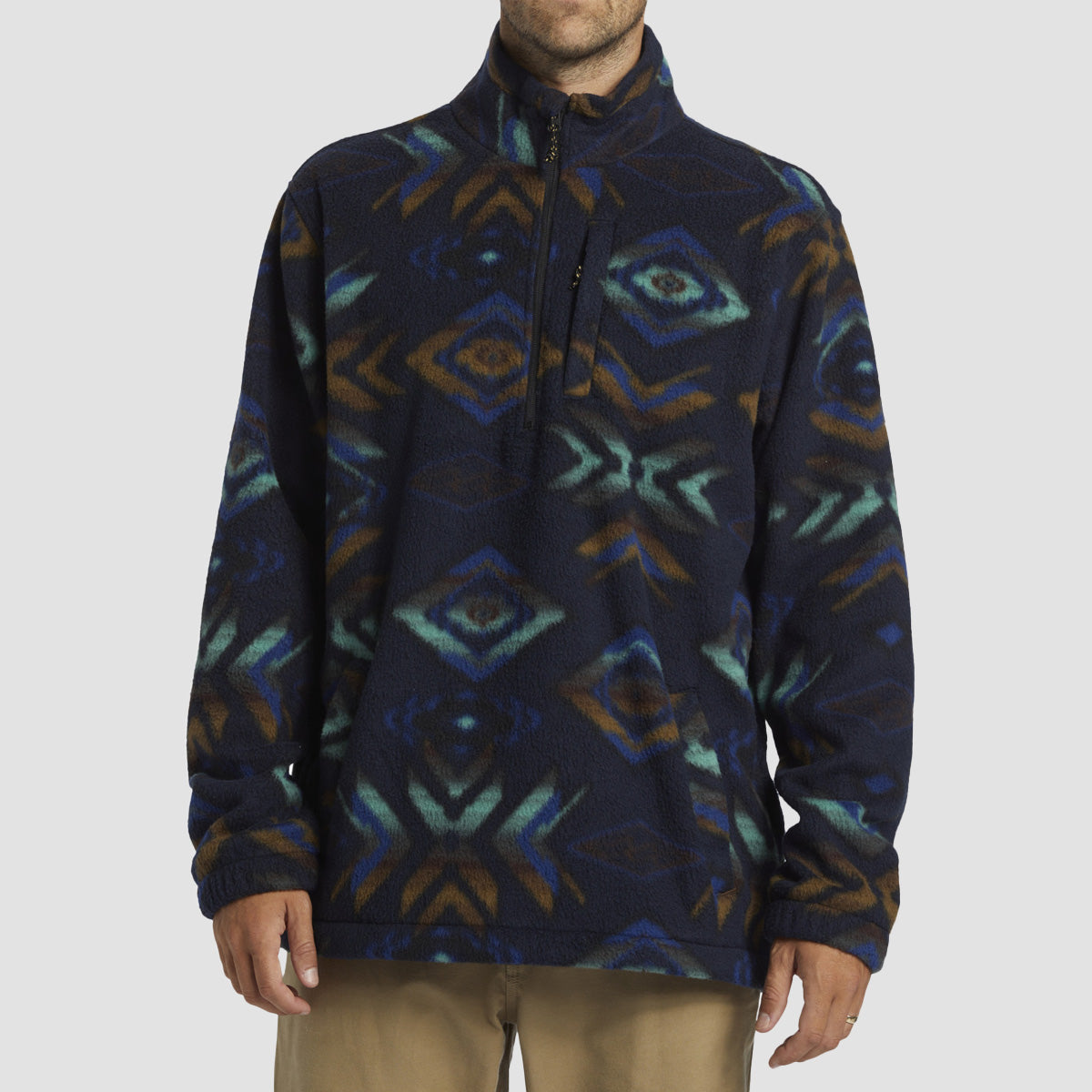 Billabong Boundary Half Zip Polar Fleece Sweatshirt Navy