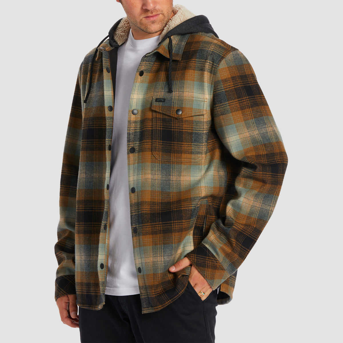 Billabong Furnace Bonded Longsleeve Flannel Shirt Dark Forest