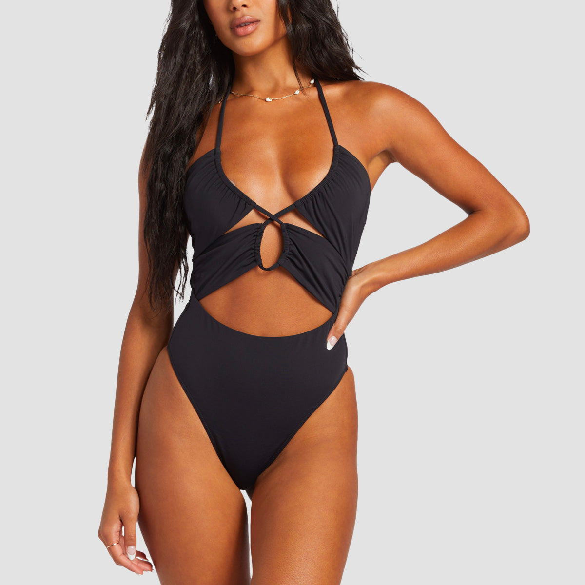 Billabong Sol Searcher One Piece Swimsuit Black Pebble