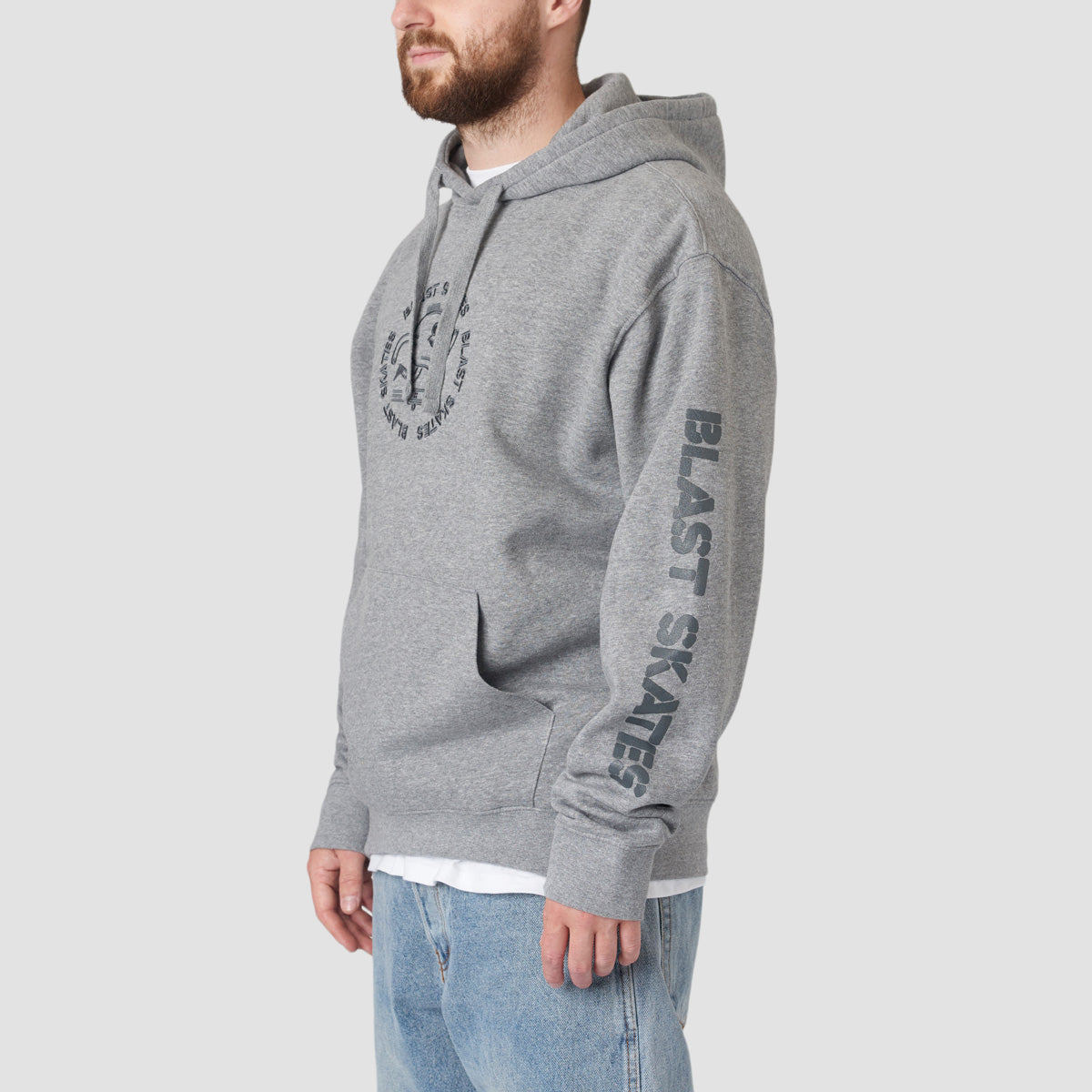 Blast Skates Stencil Logo Pullover Hoodie Ash Grey