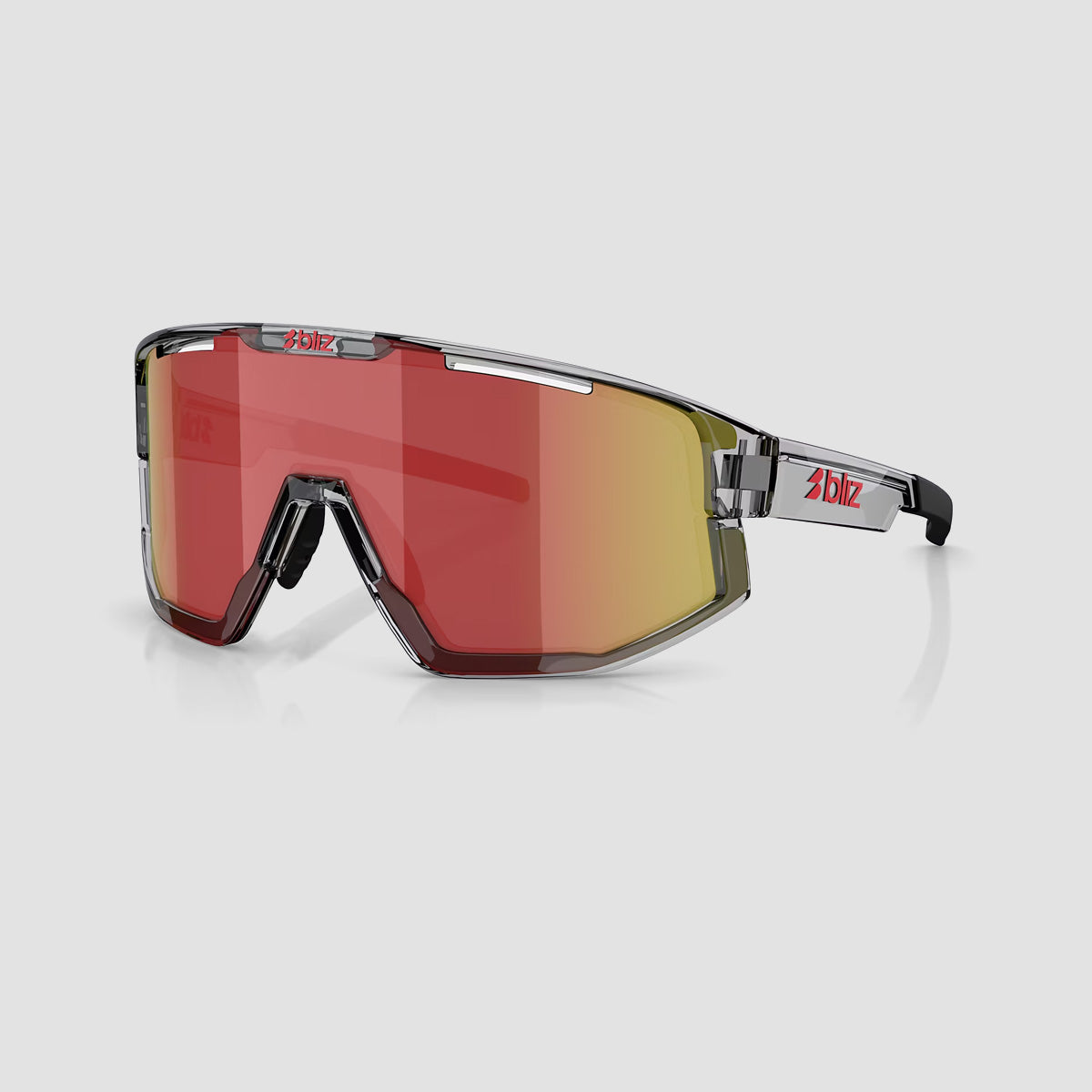 Bliz Vision Sunglasses Transparent Dark Grey/Red