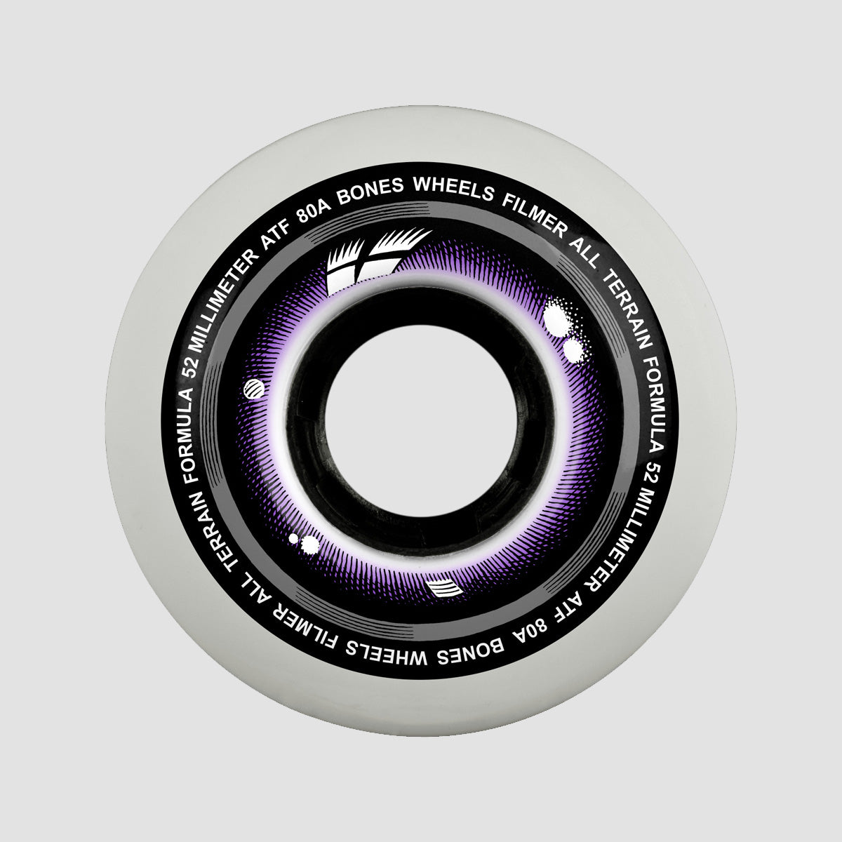 Bones Filmers 80A ATF Skateboard Wheels White 52mm
