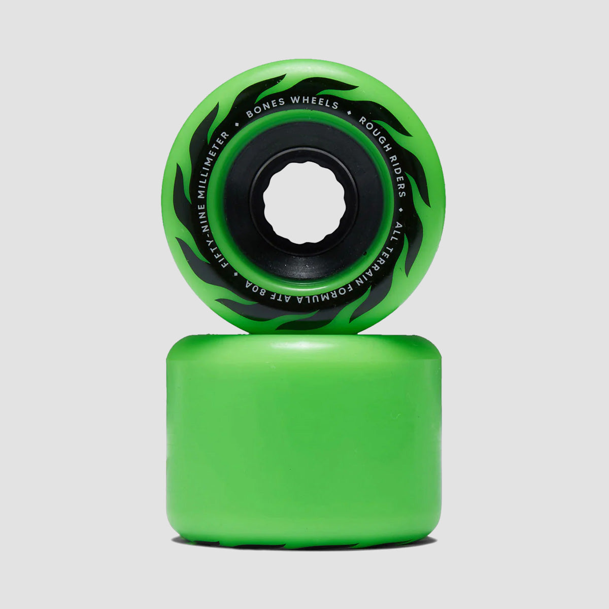 Bones Rough Riders Eternal Flame 80A ATF Skateboard Wheels Green 59mm